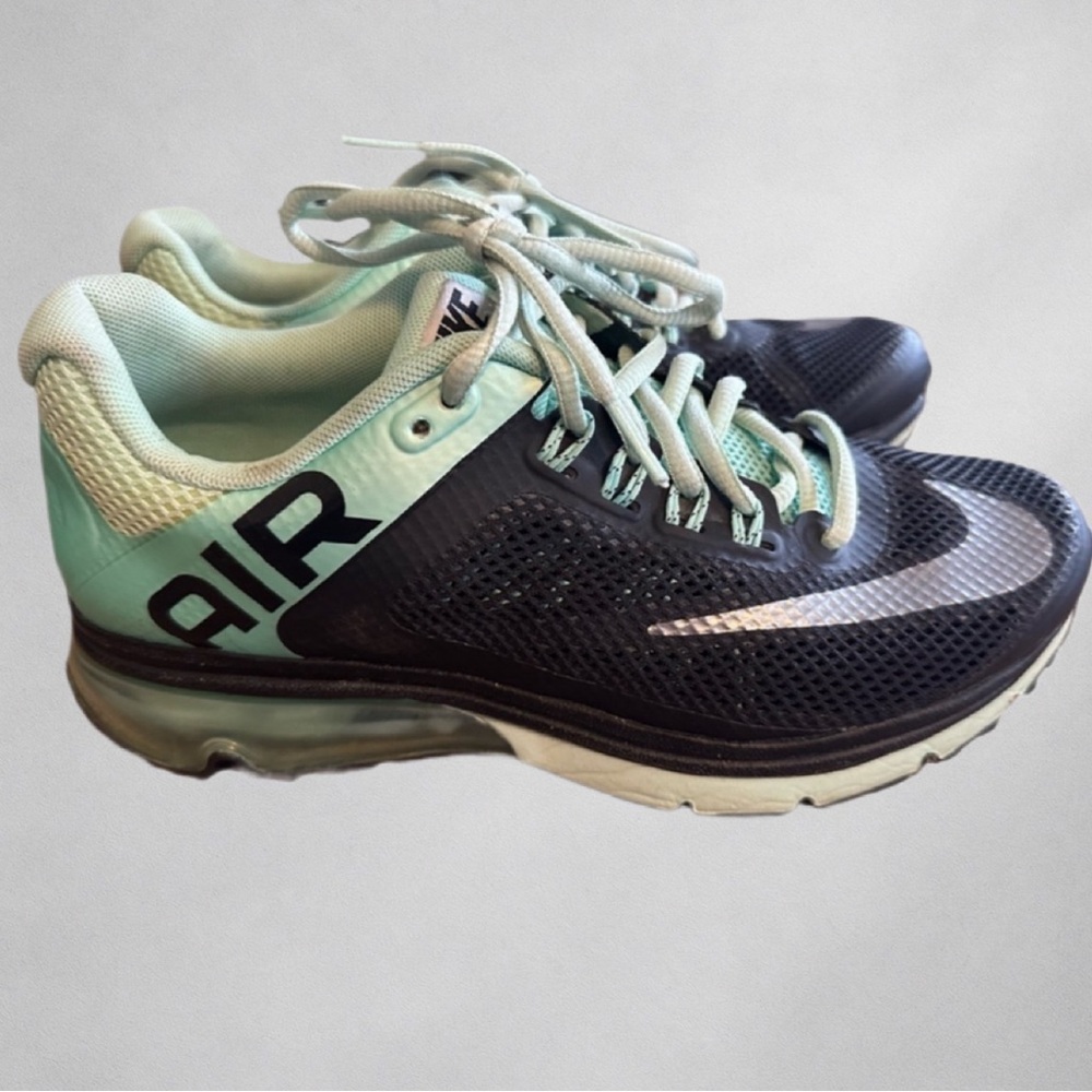 Nike Air Max Running Shoes Black Mint Green Reflective Swoosh Women’s 36.5
